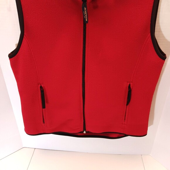 Woolrich Vest Wn M Red Fleece Full Zip Pockets Preppy Outdoors Granola Girl Cozy - Picture 5 of 9